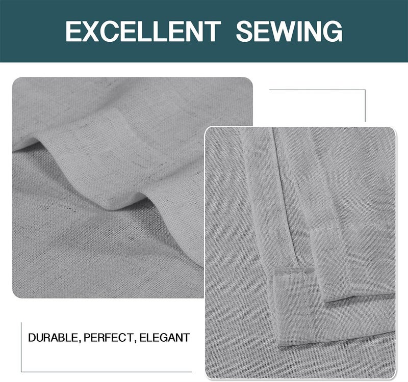 FantasDecor Linen Sheer Curtains 108 inches Extra Long Light Filtering Ariy Privacy Protect Soft & Vertical Drapes for Bedroom Living Room Dining Rod Pocket Burlap Look W52 x L108, Dove Gray - Image 5